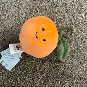 Jellycat Orange Plush with Green Leaf